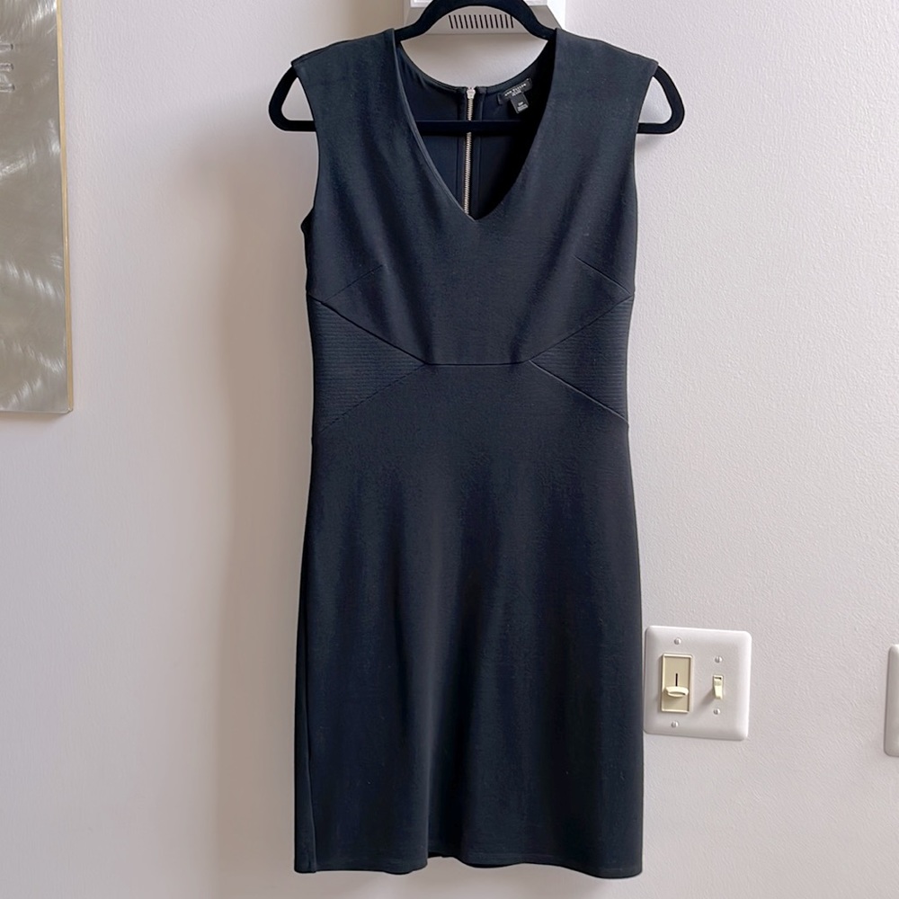 Ann Taylor Sleeveless Black Dress - exposed back zipper.